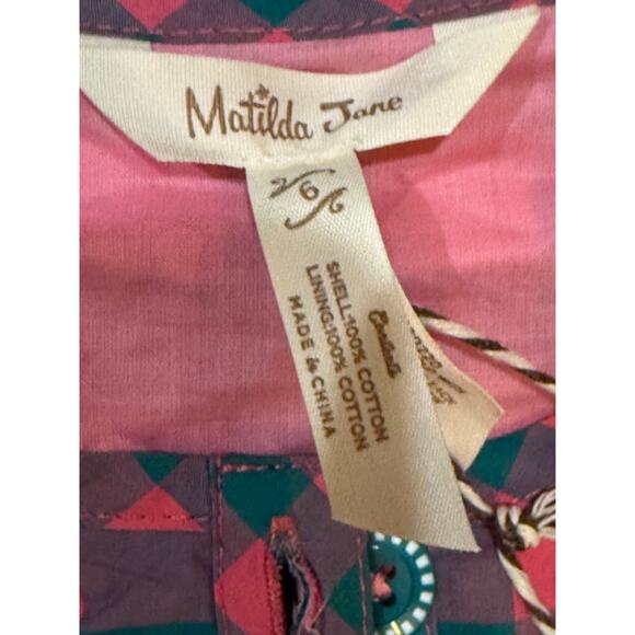 NWT Matilda Jane Plaid to See You Pink Purple Green Long Sleeve Dress size 6 - Picture 4 of 12